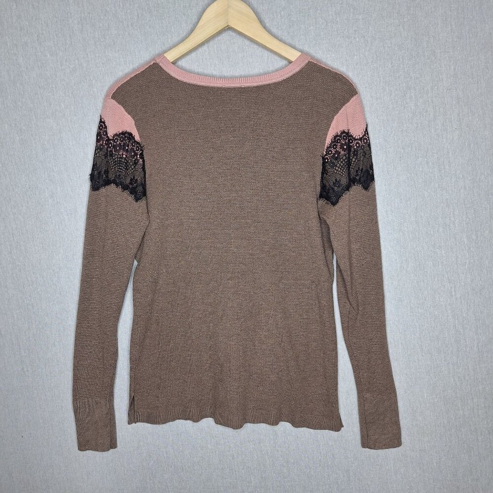 NWT Hannah Lightweight Sweater Size L Lace Stretch Preppy Casual Formal Comfy - Picture 7 of 8